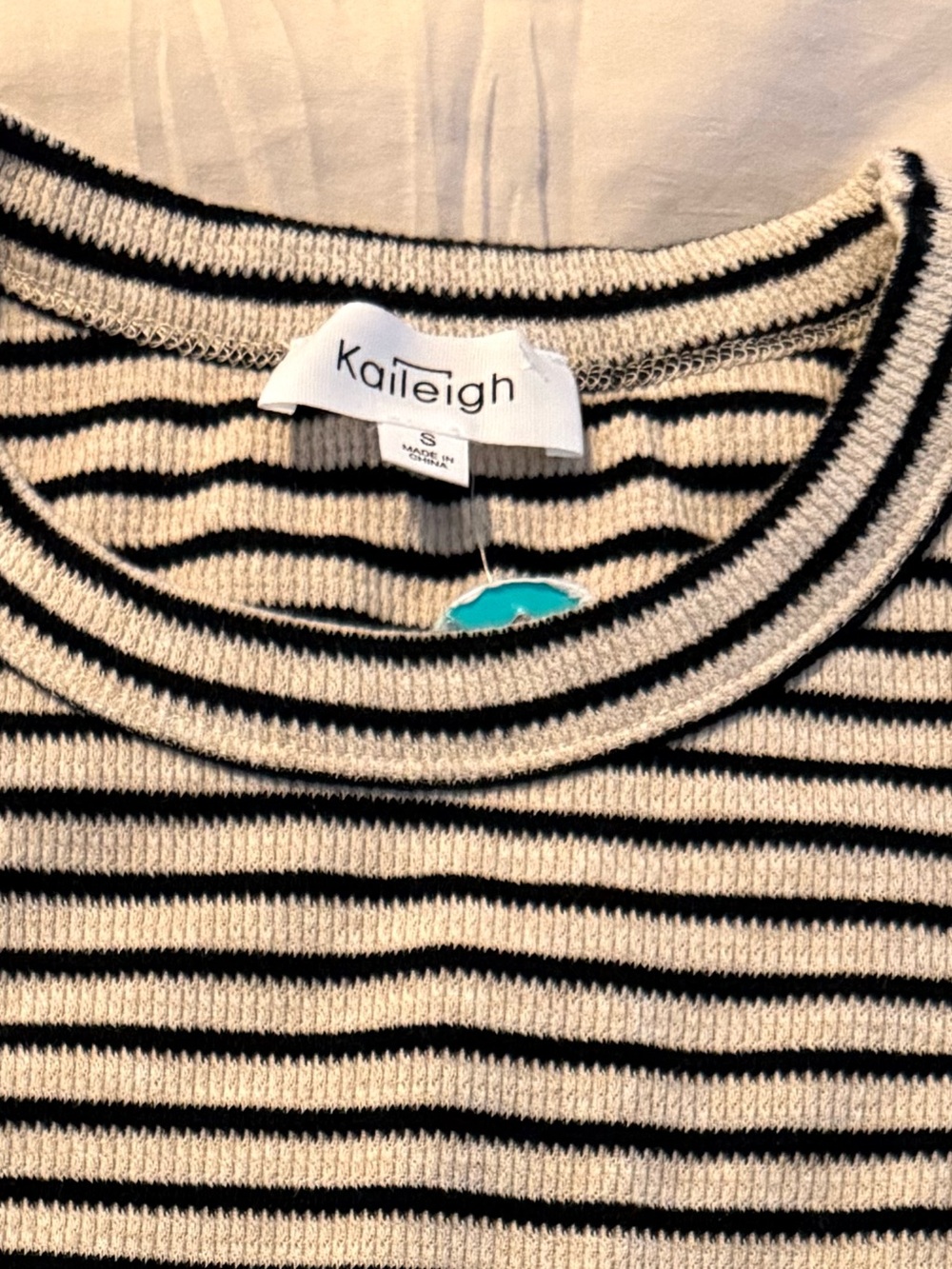 Kaileigh Black & Cream Striped Ribbed Tank - Picture 4 of 4